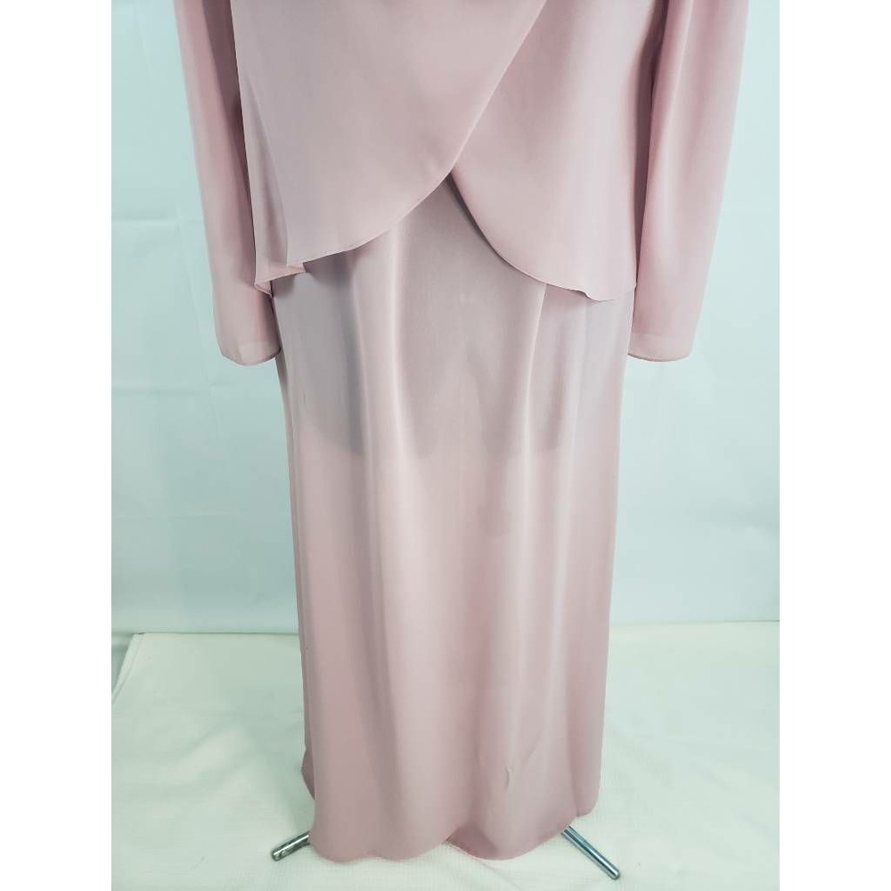 Mister Jay Womens Chiffon Maxi Shift Dress Scoop Button Layered Vtg size 14 U15 - Picture 11 of 12